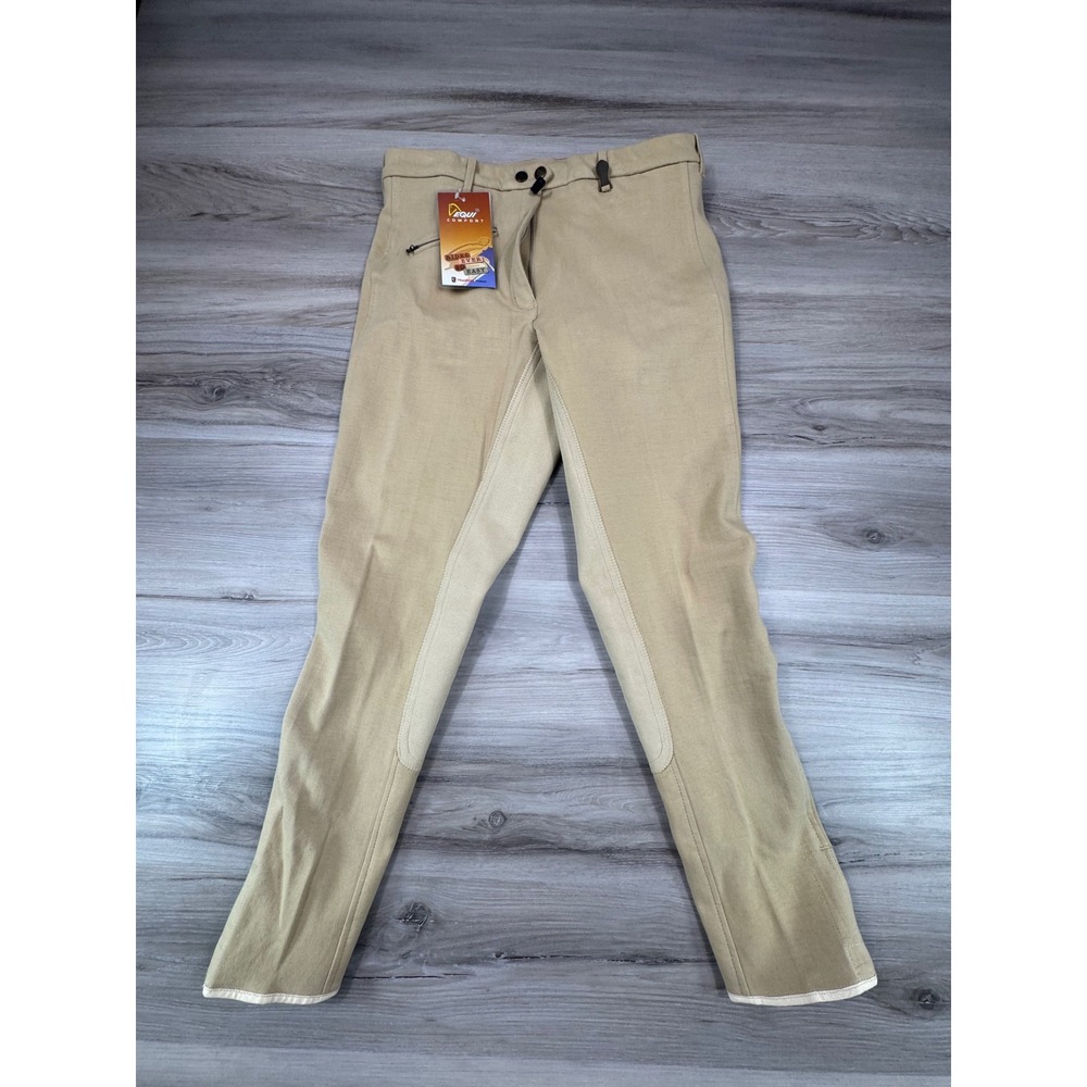 Vequi Comfort Womens Tan Knee Patch Riding Breeches Equestrian Pants Size 34 NWT
